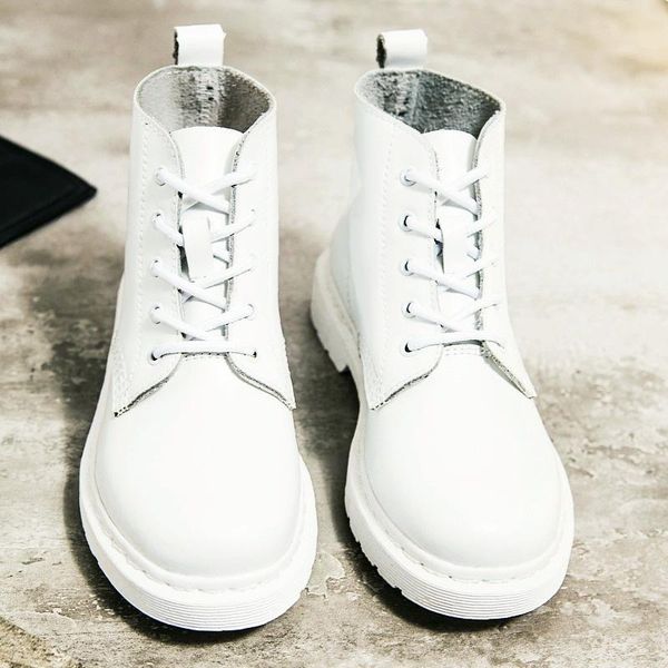 women boots genuine leather white ankle motorcycle female spring autumn winter shoes punk botas mujer chaussures zapatos, Black
women boots genuine leather white ankle motorcycle female spring autumn winter shoes punk botas mujer chaussures zapatos, Black