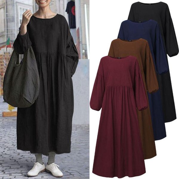 dress for women solid sundress vintage lantern long sleeve maxi vonda female spring vestido bohemian 5xl casual dresses, Black;gray
dress for women solid sundress vintage lantern long sleeve maxi vonda female spring vestido bohemian 5xl casual dresses, Black;gray