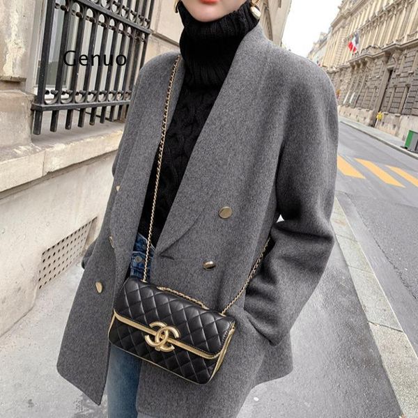 elegant ladies thicken warm blazer double breasted loose female long sleeve woolen suit jackets winter coat women's suits & blazers, White;black
elegant ladies thicken warm blazer double breasted loose female long sleeve woolen suit jackets winter coat women's suits & blazers, White;black