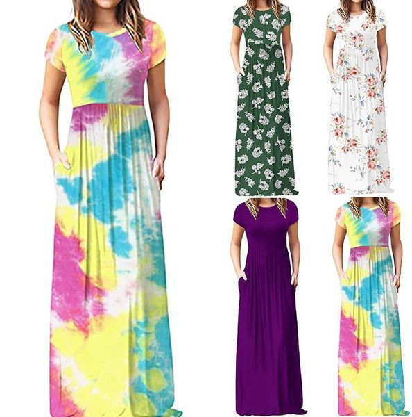 casual dresses summer dress women fashion o-neck gradient print short sleeve spaghetti maxi beach sundress robe vestido de mujer, Black;gray
casual dresses summer dress women fashion o-neck gradient print short sleeve spaghetti maxi beach sundress robe vestido de mujer, Black;gray
