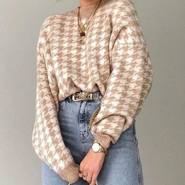 women's sweaters women casual houndstooth lady pullover sweater female autumn winter retro jumper geometric khaki knitted g2114, White;black
women's sweaters women casual houndstooth lady pullover sweater female autumn winter retro jumper geometric khaki knitted g2114, White;black