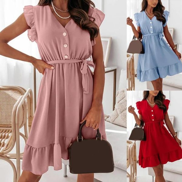 women's swimwear summer butterfly short sleeve mini dress elegant ruffles solid women party female fashion v neck casual dresses vestid, White;black
women's swimwear summer butterfly short sleeve mini dress elegant ruffles solid women party female fashion v neck casual dresses vestid, White;black