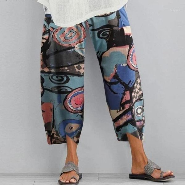 women's pants & capris plus size women elastic waist irregular printing wide leg trousers vintage geometric ankle-length 2021, Black;white 
women's pants & capris plus size women elastic waist irregular printing wide leg trousers vintage geometric ankle-length 2021, Black;white