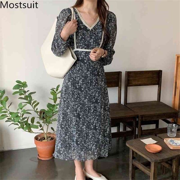 autumn vintage korean floral printed long dress women sleeve v-neck elegant ladies dresses fashion sweet belted vestid 210518, Black;gray
autumn vintage korean floral printed long dress women sleeve v-neck elegant ladies dresses fashion sweet belted vestid 210518, Black;gray