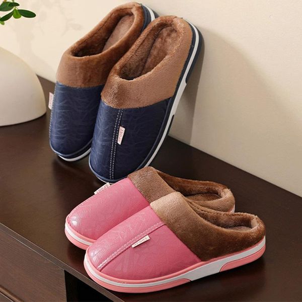 women pu leather men couple slippers winter warm ladies shoes waterproof non-slip indoor outdoor home floor female 2021, Black
women pu leather men couple slippers winter warm ladies shoes waterproof non-slip indoor outdoor home floor female 2021, Black
