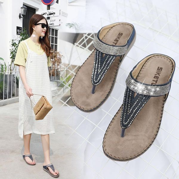 slippers shoes woman flip flops summer casual sequins anti-slip beach flat sandals open toe for ladies, Black
slippers shoes woman flip flops summer casual sequins anti-slip beach flat sandals open toe for ladies, Black