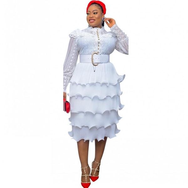 ethnic clothing african lace dresses for women stand collar full sleeve cascading ruffles 2021 elegant traditional party dress, Red
ethnic clothing african lace dresses for women stand collar full sleeve cascading ruffles 2021 elegant traditional party dress, Red
