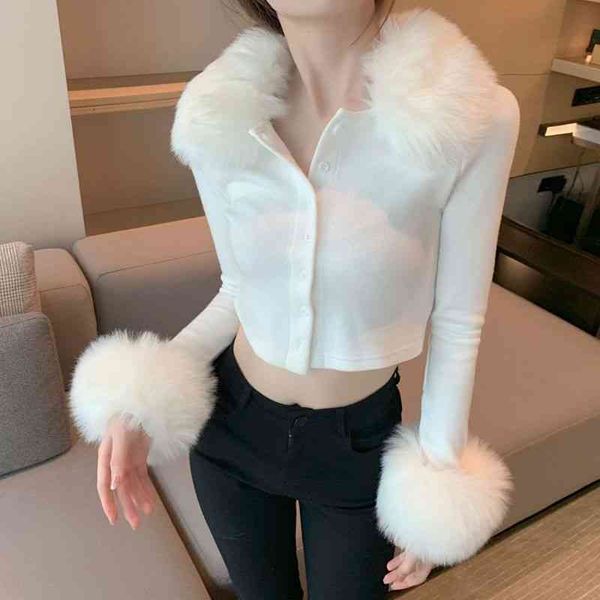 women's hoodies & sweatshirts short knitted caridgan korean fur decoration long sleeve o-neck knitwear spring women sweater aj14, Black
women's hoodies & sweatshirts short knitted caridgan korean fur decoration long sleeve o-neck knitwear spring women sweater aj14, Black