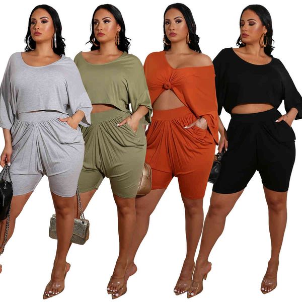 women's tracksuits women solid color pleated loose five sleeve shorts fashion casual two-piece sets 2021 new sport outfits female, Gray
women's tracksuits women solid color pleated loose five sleeve shorts fashion casual two-piece sets 2021 new sport outfits female, Gray