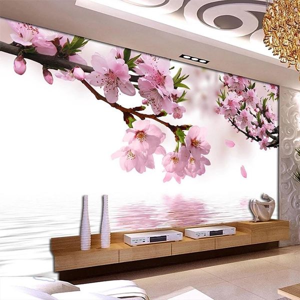 custom romantic peach blossom reflection mural self adhesive wallpaper dining room living home decor non-woven floral 3d wallpapers
custom romantic peach blossom reflection mural self adhesive wallpaper dining room living home decor non-woven floral 3d wallpapers
