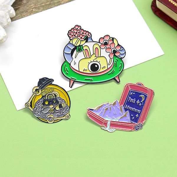pins, brooches cartoon alien ufo robot red suitcase greetings mountains rivers trunk enamel pins badge jewelry spille, Gray
pins, brooches cartoon alien ufo robot red suitcase greetings mountains rivers trunk enamel pins badge jewelry spille, Gray