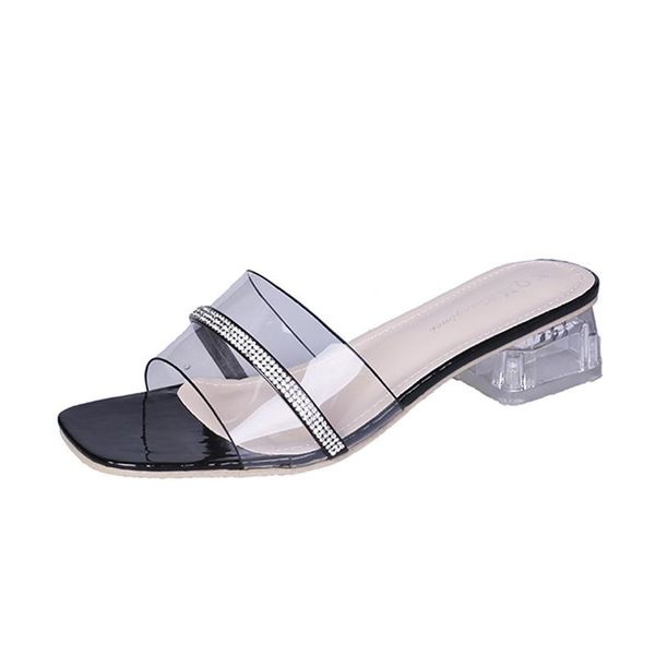 summer crystal transparent slippers women shoes woman mules slides peep toe square low heels clear female ladies, Black
summer crystal transparent slippers women shoes woman mules slides peep toe square low heels clear female ladies, Black