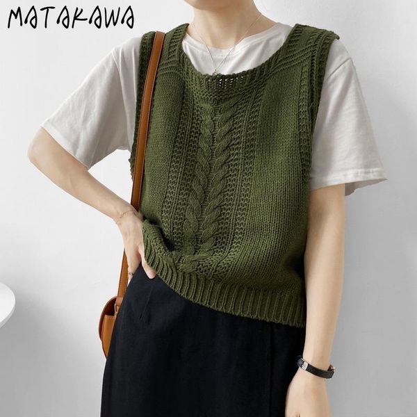 women's vests matakawa sleeveless shoulder knitting for women autumn 2021 solid color short knitted sweater vest, Black;white
women's vests matakawa sleeveless shoulder knitting for women autumn 2021 solid color short knitted sweater vest, Black;white