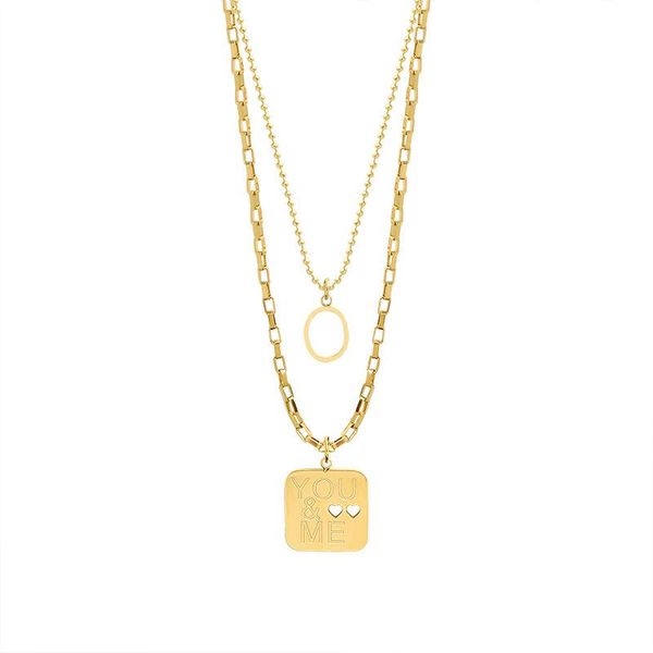 pendant necklaces stainless steel double layered o type necklace clavicle chain on the neck plated gold for women's fashion jewellery, Silver
pendant necklaces stainless steel double layered o type necklace clavicle chain on the neck plated gold for women's fashion jewellery, Silver