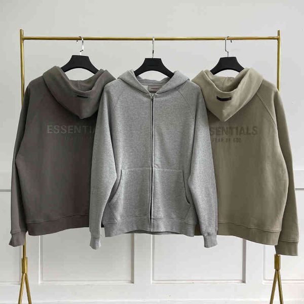 men's hoodies & sweatshirts essentials multi thread zipper hoodie fog high street color silicone loose trend couple jacket f2jx, Black
men's hoodies & sweatshirts essentials multi thread zipper hoodie fog high street color silicone loose trend couple jacket f2jx, Black