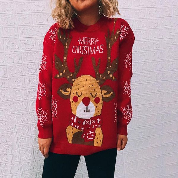 women's sweaters cartoon elk print christmas sweater lazy style pullover harajuku women knit streetwear autumn winter oversized jumper, White;black
women's sweaters cartoon elk print christmas sweater lazy style pullover harajuku women knit streetwear autumn winter oversized jumper, White;black