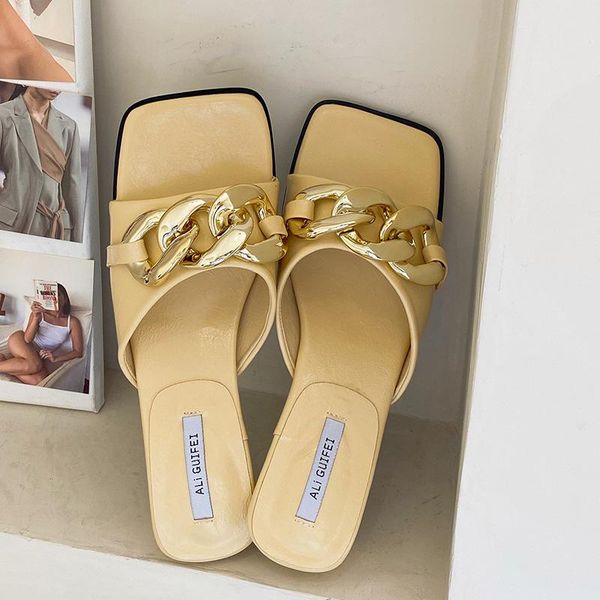 woman slippers fashion summermetal flip flops shoes ladies slides female square heel outdoor pumps, Black
woman slippers fashion summermetal flip flops shoes ladies slides female square heel outdoor pumps, Black