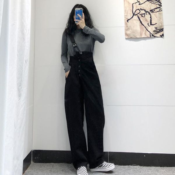 women's jeans woman pants black one shoulder denim loose detachable two-way suspender trousers pantalones vaqueros mujer, Blue
women's jeans woman pants black one shoulder denim loose detachable two-way suspender trousers pantalones vaqueros mujer, Blue