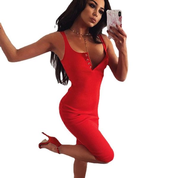 casual dresses women's summer 2021 temperament u-neck sling button mid-length high waist slim solid color feminine dress, Black;gray
casual dresses women's summer 2021 temperament u-neck sling button mid-length high waist slim solid color feminine dress, Black;gray