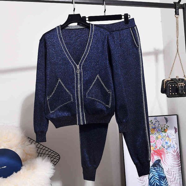 pant bright silk cardigan tracksuit long sleeve pullover + pencil pants women outfits autumn fashion loose sports knitted 2pcs, White
pant bright silk cardigan tracksuit long sleeve pullover + pencil pants women outfits autumn fashion loose sports knitted 2pcs, White