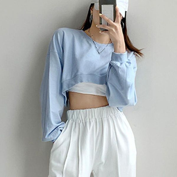 women's hoodies & sweatshirts chic women cropped sweatshirt casual loose long sleeve o-neck female fashion pullover clothing, Black
women's hoodies & sweatshirts chic women cropped sweatshirt casual loose long sleeve o-neck female fashion pullover clothing, Black