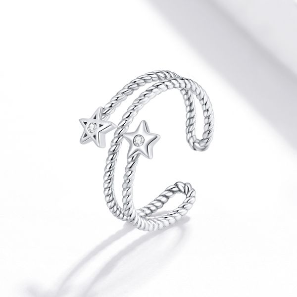 new european and american supply with side stones double star jewelry 925 silver open rings cold wind high-end ring
new european and american supply with side stones double star jewelry 925 silver open rings cold wind high-end ring