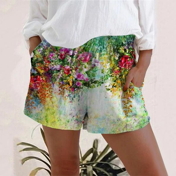 women's shorts summer floral print elastic high waist casual loose pocket beach sport cycling sweatpants female bottoms, White;black
women's shorts summer floral print elastic high waist casual loose pocket beach sport cycling sweatpants female bottoms, White;black