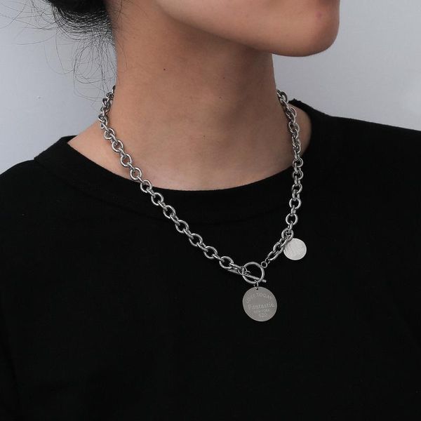 pendant necklaces vintage love letter coin choker necklace fashion friends stainless steel long chain boho bijoux female, Silver
pendant necklaces vintage love letter coin choker necklace fashion friends stainless steel long chain boho bijoux female, Silver