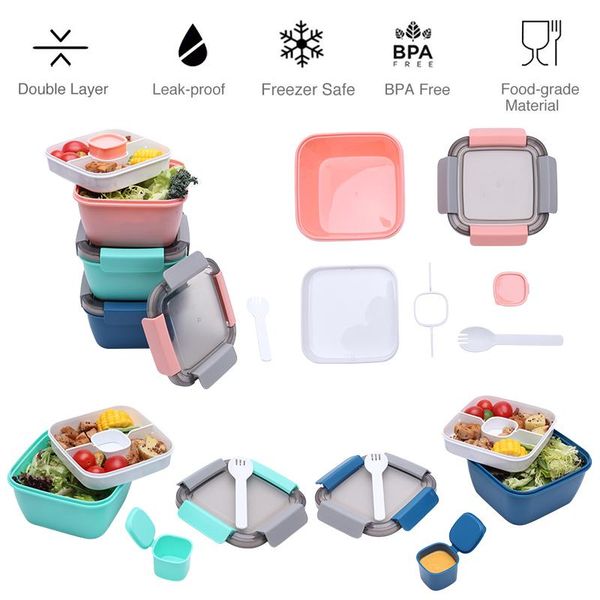 dishes & plates salad bowl lunch container 2 layer fresh vegetable storage box grade healthy with spoon
dishes & plates salad bowl lunch container 2 layer fresh vegetable storage box grade healthy with spoon