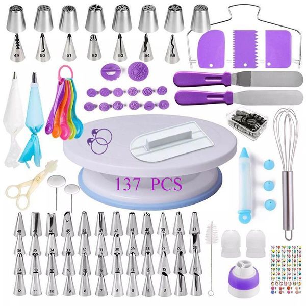 baking & pastry tools 137 pcs/set cake turntable decorating kit rotary table tool piping nozzle bag set supplies sets
baking & pastry tools 137 pcs/set cake turntable decorating kit rotary table tool piping nozzle bag set supplies sets