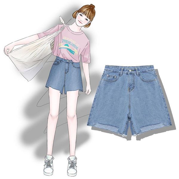 women's shorts 2021 fashion high waist irregularity thin wide leg female summer denim, White;black
women's shorts 2021 fashion high waist irregularity thin wide leg female summer denim, White;black