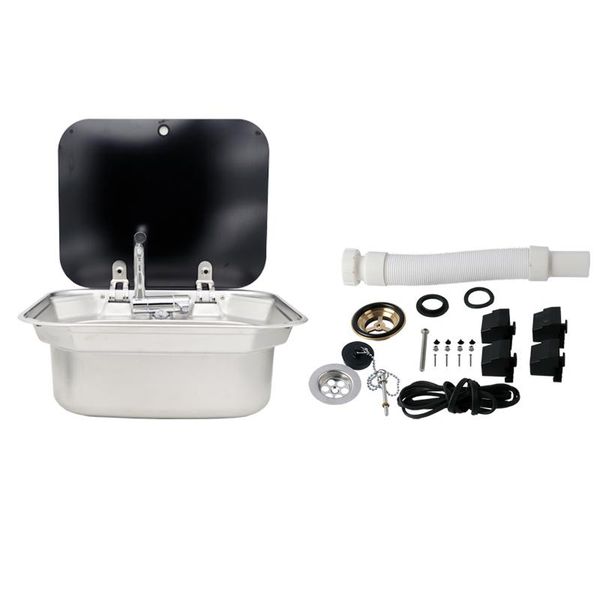 parts rv caravan or boat stainless steel hand wash basin sink with tempered glass lid
parts rv caravan or boat stainless steel hand wash basin sink with tempered glass lid