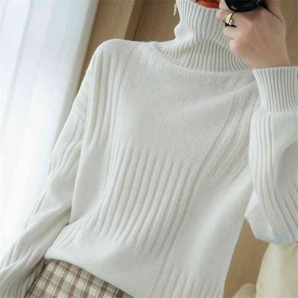 winter thick turtleneck women knitted jumpers elegant sweater loose female ladies full sleeve pullovers 210430, White;black
winter thick turtleneck women knitted jumpers elegant sweater loose female ladies full sleeve pullovers 210430, White;black