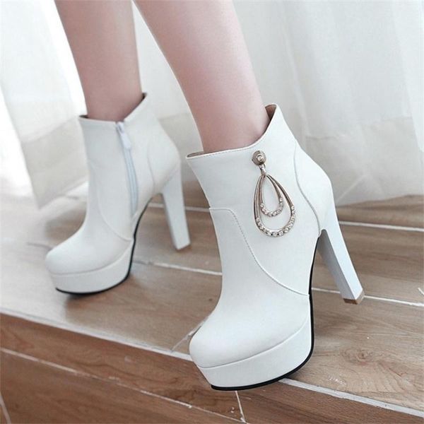 boots spring and autumn fashion short barrel knight water platform thick high heels, Black
boots spring and autumn fashion short barrel knight water platform thick high heels, Black