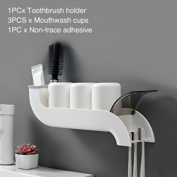 bathroom storage & organization organizer non punching toothbrush holder toothpaste wall mounted home drain rack save space 3 mouthwash cups
bathroom storage & organization organizer non punching toothbrush holder toothpaste wall mounted home drain rack save space 3 mouthwash cups