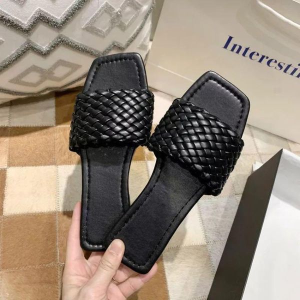 braided slipper red women's flat flip-flops fashion versatile sandals wear slippers, Black
braided slipper red women's flat flip-flops fashion versatile sandals wear slippers, Black