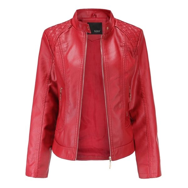 leather jacket women zippers spring autumn women's pu leather jacket mandarin collar red motor biker coat female oversized 210916, Black
leather jacket women zippers spring autumn women's pu leather jacket mandarin collar red motor biker coat female oversized 210916, Black