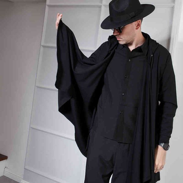 europe dark america mid-length with hood cardigan cape irregular male and female jacket long wild hip hop 54v7, Black
europe dark america mid-length with hood cardigan cape irregular male and female jacket long wild hip hop 54v7, Black