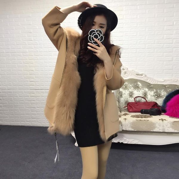 women's fur & faux libieliy nice detachable liner full wool double-sided woolen parka woman parkas winter jacket, Black
women's fur & faux libieliy nice detachable liner full wool double-sided woolen parka woman parkas winter jacket, Black