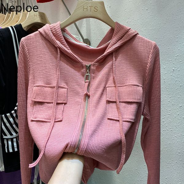 neploe spring hoodies women casual long-sleeved hooded mujer korean simple all match thin zipper short sweatshirts jacket 210422, Black
neploe spring hoodies women casual long-sleeved hooded mujer korean simple all match thin zipper short sweatshirts jacket 210422, Black