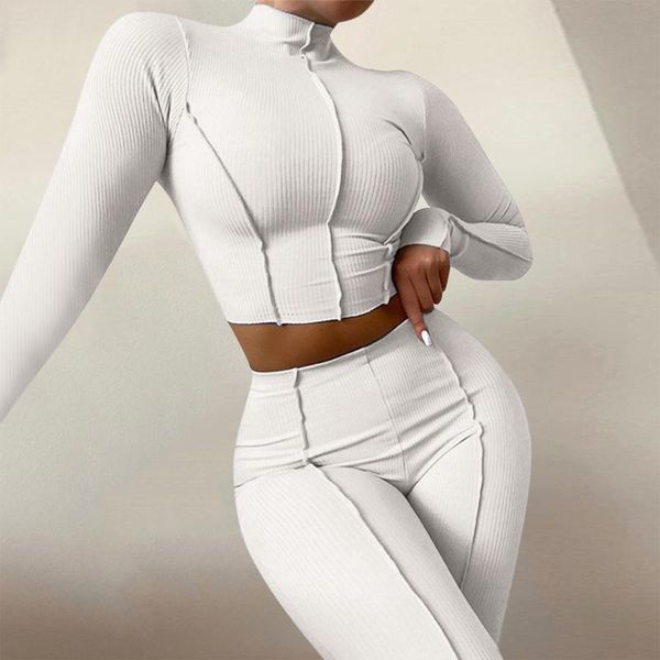 women's two piece pants fashion autumn solid set outfits half high collar long sleeve crop skinny leggings lady casual sporty suit, White
women's two piece pants fashion autumn solid set outfits half high collar long sleeve crop skinny leggings lady casual sporty suit, White