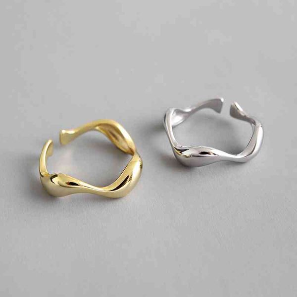 925 sterling sier open ring for women ins minimalist irregular wave pattern gold color jewelry bijoux birthday
925 sterling sier open ring for women ins minimalist irregular wave pattern gold color jewelry bijoux birthday