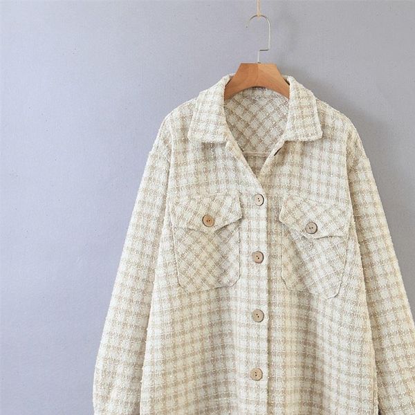 autumn women blouses ladies coat lapel long sleeved sand color plaid pocket buttoned lady temperament shirt jacket, White
autumn women blouses ladies coat lapel long sleeved sand color plaid pocket buttoned lady temperament shirt jacket, White