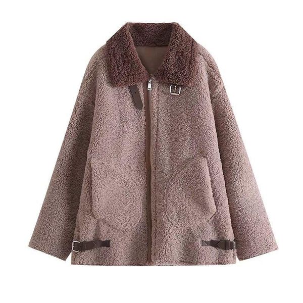 women's jackets large size lamb's wool coat winter thick loose fashion casual cashmere, Black;brown
women's jackets large size lamb's wool coat winter thick loose fashion casual cashmere, Black;brown