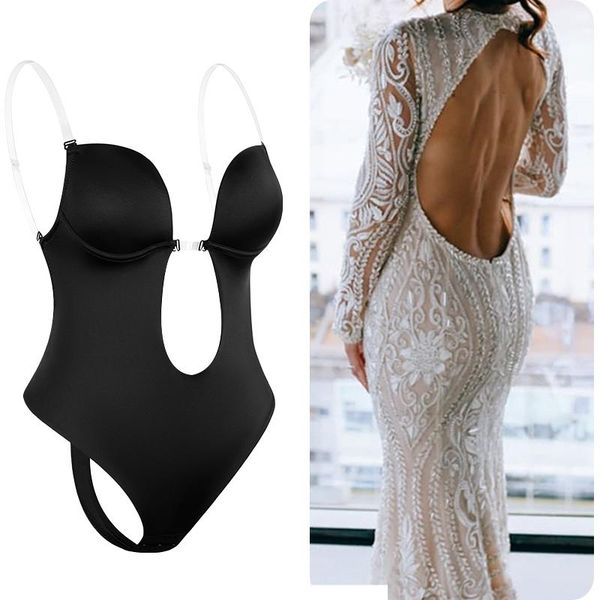 women's shapers bodysuit shapewear deep v-neck body shaper backless u plunge thong waist trainer women clear strap padded push up corse, Black;white
women's shapers bodysuit shapewear deep v-neck body shaper backless u plunge thong waist trainer women clear strap padded push up corse, Black;white