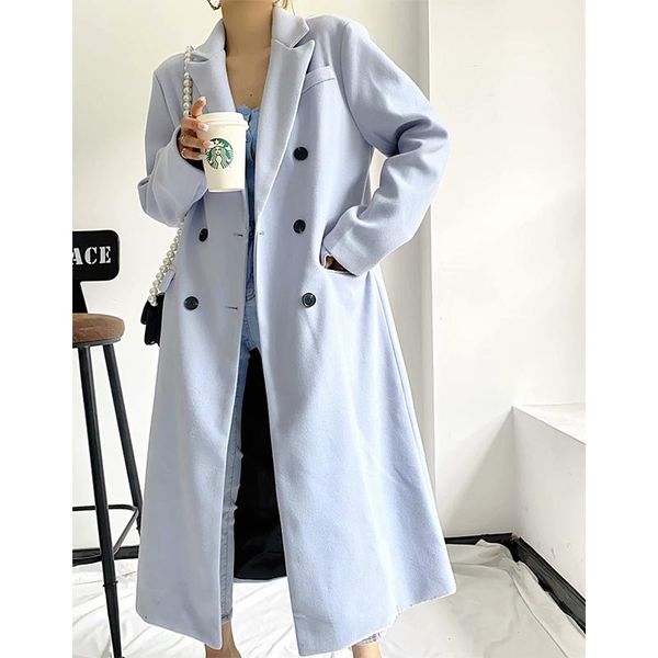 women's wool & blends yenkye women 2021 winter blue woolen coat female pockets elegant long sleeve warm outerwear chic overcoat, Black
women's wool & blends yenkye women 2021 winter blue woolen coat female pockets elegant long sleeve warm outerwear chic overcoat, Black