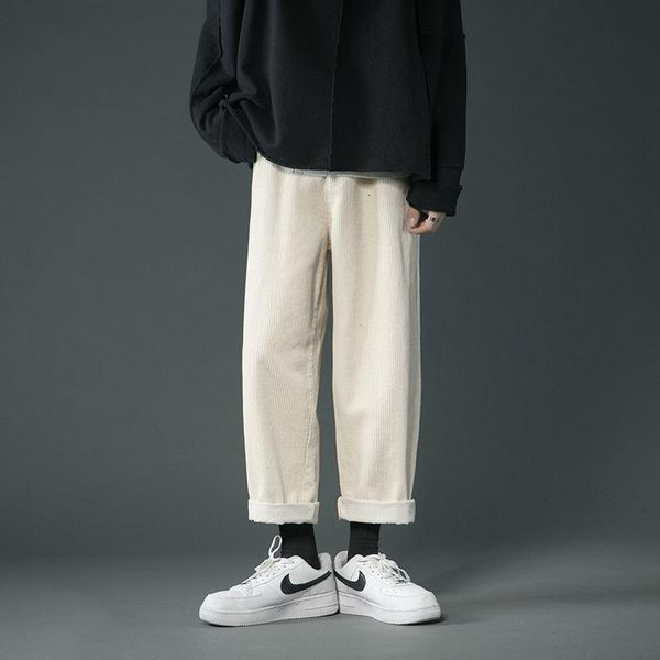 men's pants 2021 corduroy fabric casual cargo loose white/black color straight streetwear pantalon homme trousers m-2xl
men's pants 2021 corduroy fabric casual cargo loose white/black color straight streetwear pantalon homme trousers m-2xl