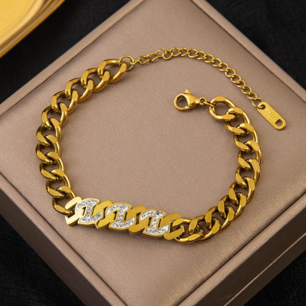 link, chain 316l stainless steel fashion upscale jewelry hip hop punk gold color z shape zircon charm thick bracelets for women, Black
link, chain 316l stainless steel fashion upscale jewelry hip hop punk gold color z shape zircon charm thick bracelets for women, Black