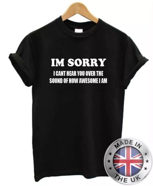 i'm sorry no puedo oir you camiseta s-xxl negro divertido estampado broma, White;black
i'm sorry no puedo oir you camiseta s-xxl negro divertido estampado broma, White;black