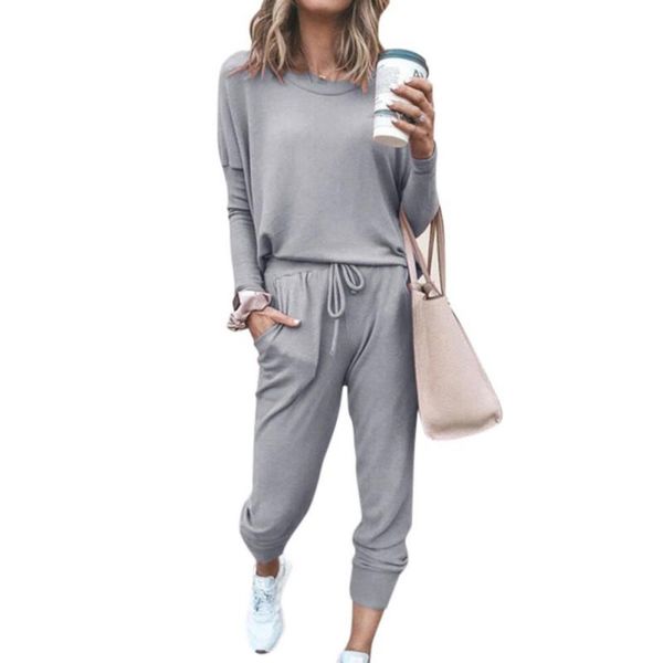 women's two piece pants loose solid color long-sleeved trousers european and american multicolor casual sportwear suit, White
women's two piece pants loose solid color long-sleeved trousers european and american multicolor casual sportwear suit, White